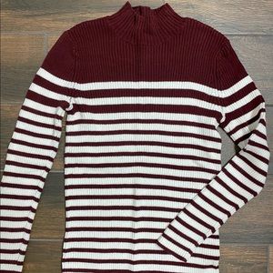 Striped mock neck Sweater